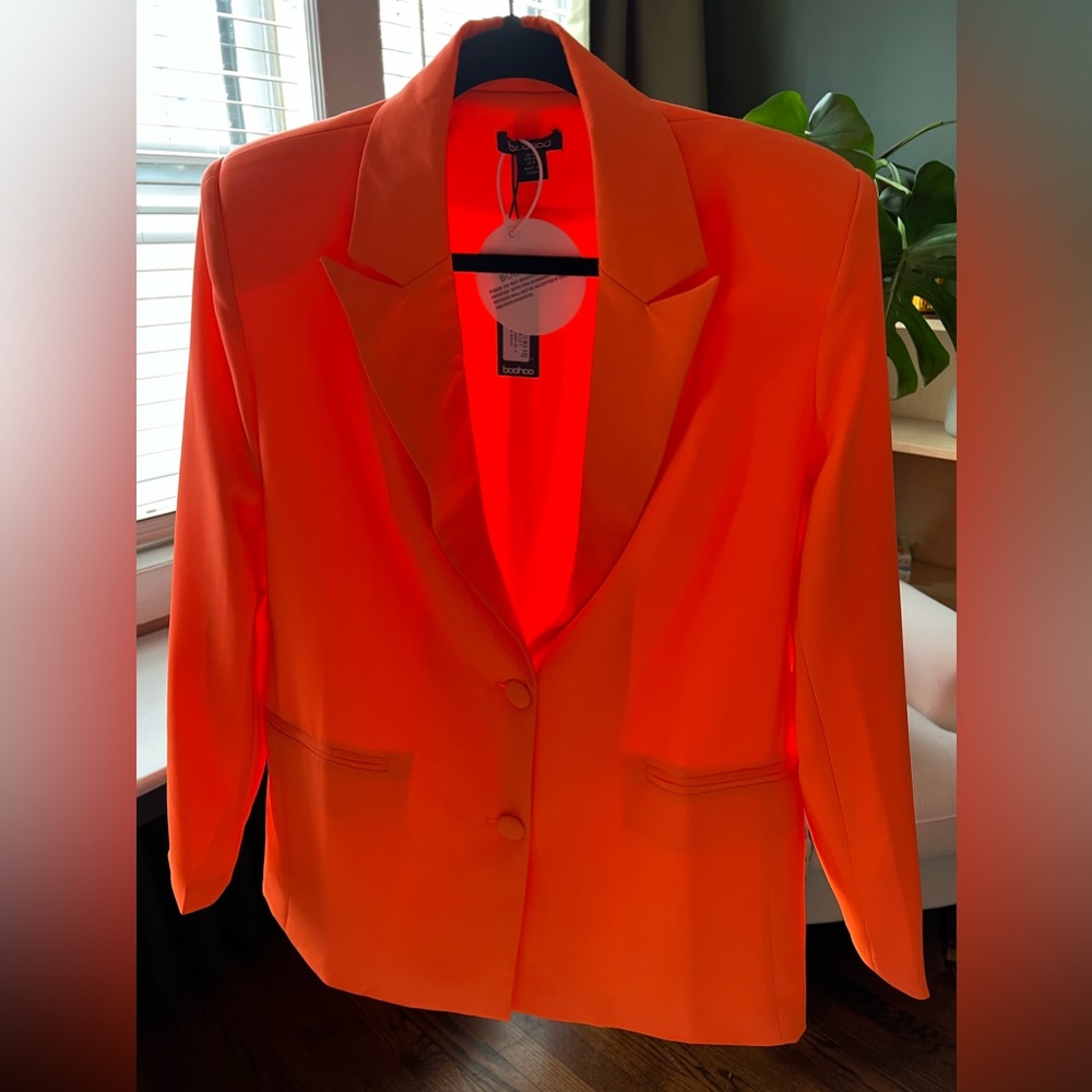 NWT Highlighter Orange Oversized Blazer